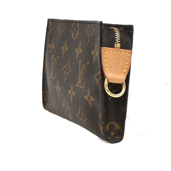 LOUIS VUITTON Logo BUCKET PM Pouch Bag Monogram Leather Brown France 04EF204 - Picture 2 of 16